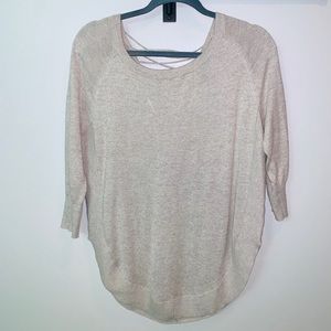 3/4 open back top tunic sweater